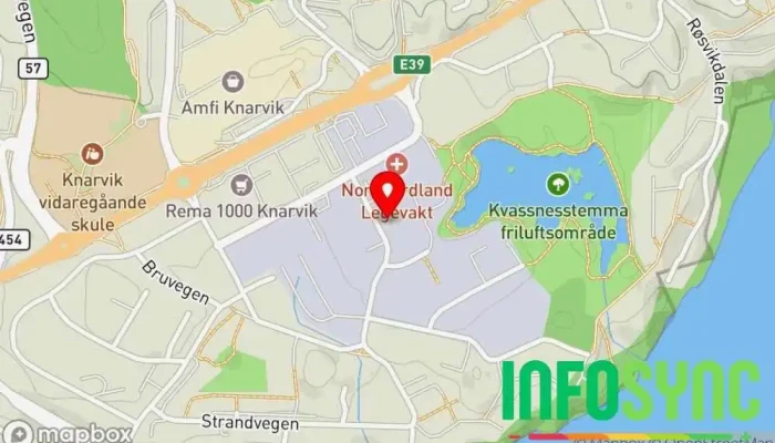 kart over Skatteetaten Nordhordland Skatteetat, Skattekontor i Isdalstø