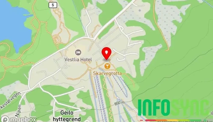 kart over SkiGeilo Skisenter, Kafé i Geilo