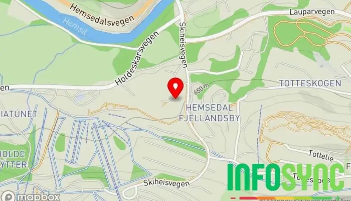 kart over Skipass pick up Turistattraksjon i Hemsedal