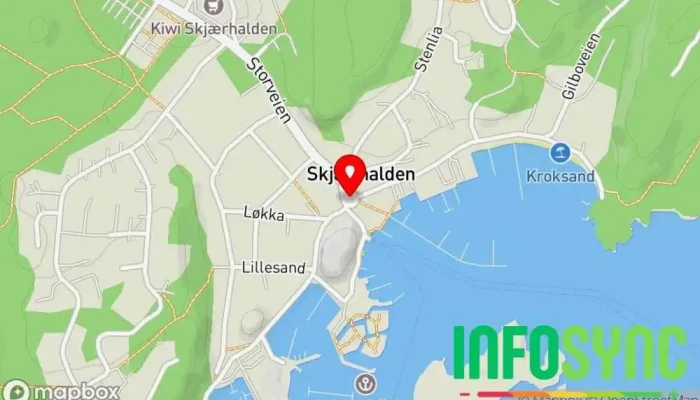 kart over Skjærhalden  i Skjærhalden