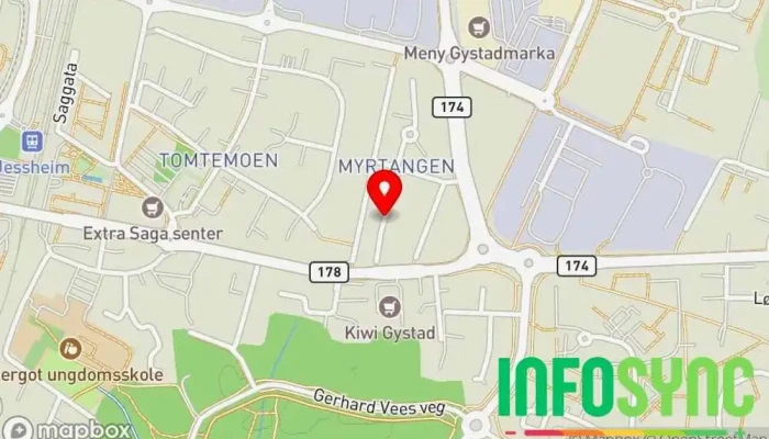 kart over Skyrud hyttegrend  i Jessheim