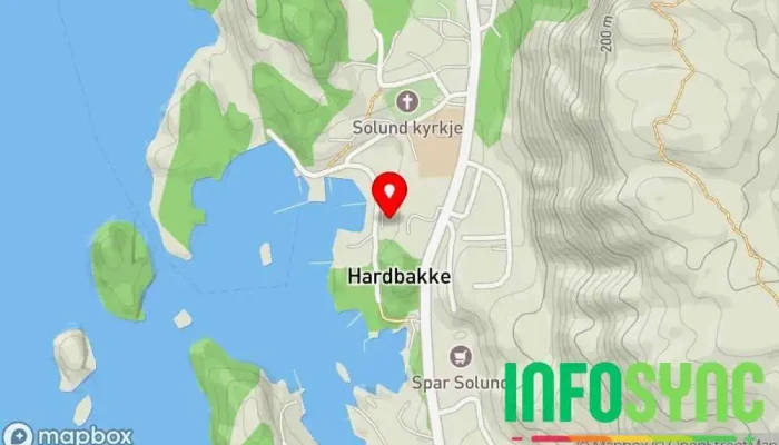 kart over Solund kommune Offentlig kontor i Hardbakke