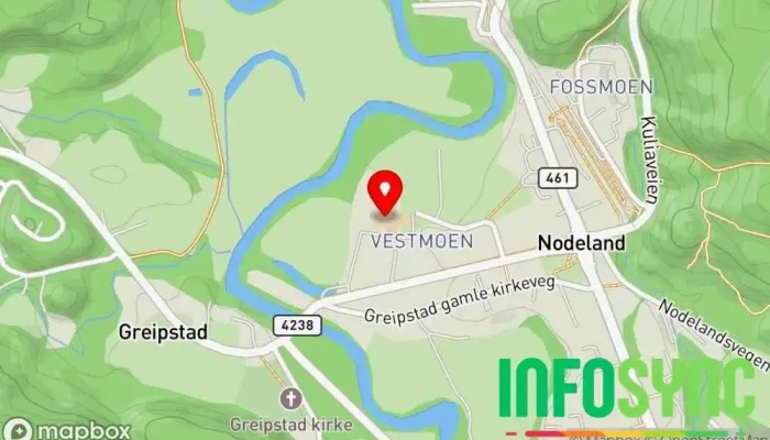 kart over Songdalen Ungdomsskole Skole i Nodeland