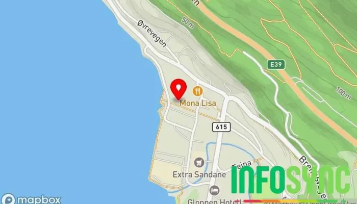 kart over Spenst Gloppen Treningsstudio i Sandane