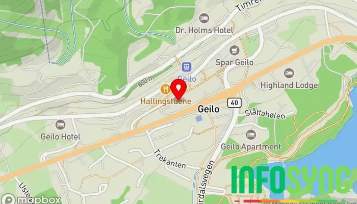 kart over Statens Naturoppsyn (SNO) avd. Geilo  i Geilo