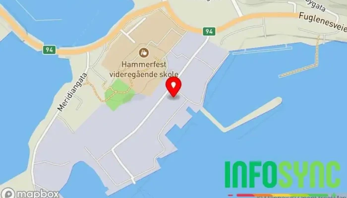 kart over Statens vegvesen, Hammerfest trafikkstasjon Offentlig kontor i Hammerfest