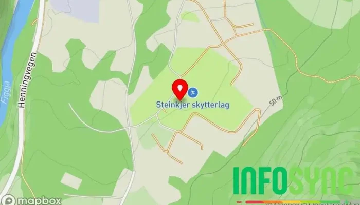 kart over Steinkjersannan skyte- og øvingsfelt Skytebane i Steinkjer