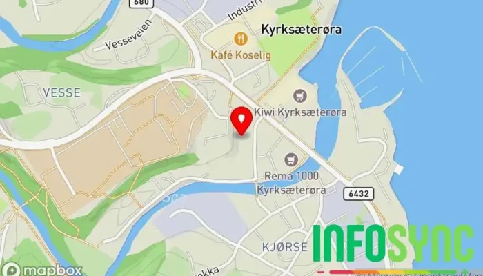 kart over Stig Ove Støen Taxiselskap i Kyrksæterøra
