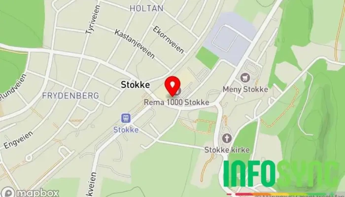 kart over Stokke Senter Kjøpesenter i Stokke