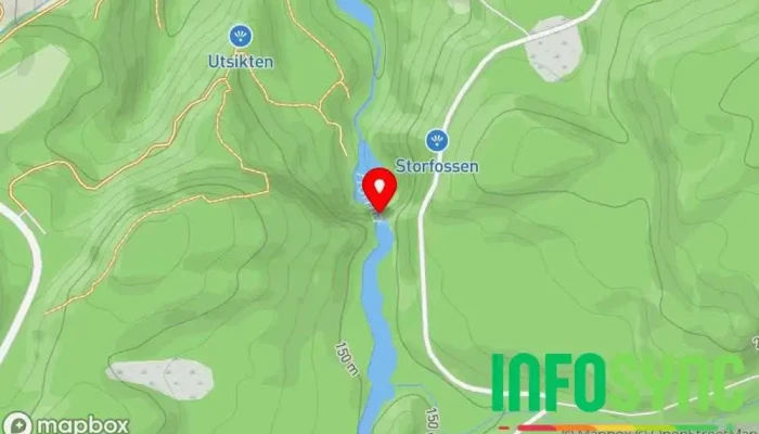 kart over Storfossen Naturreservat i Hommelvik