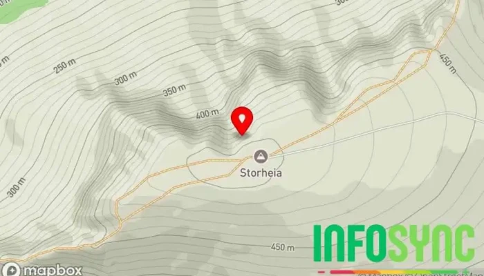 kart over Storheia Fjelltopp i Stokmarknes