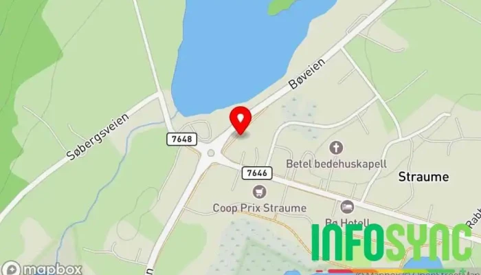 kart over Straume Bussholdeplass i Straumsjøen