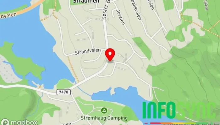 kart over Straumen  i Straumen