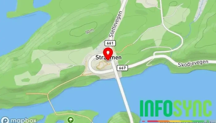 kart over Straumen Bussholdeplass i Skodje