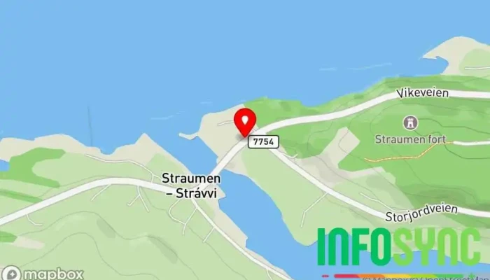 kart over Straumen Bussholdeplass i Borkenes