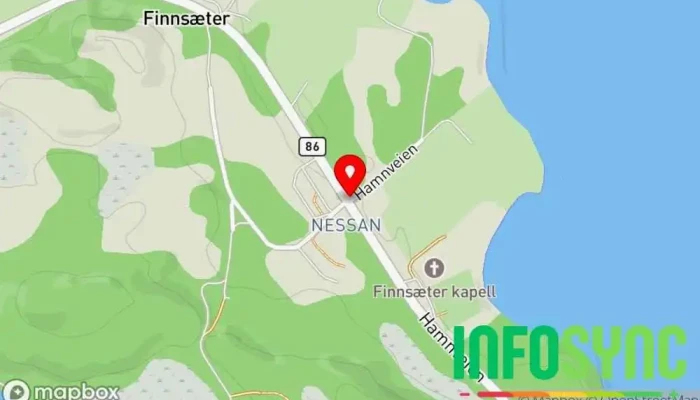 kart over Straumen Bussholdeplass i Skaland