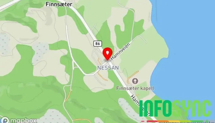 kart over Straumen Bussholdeplass i Skaland