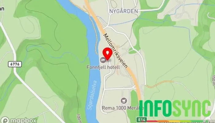 kart over Strikken AS Garnbutikk i Meråker