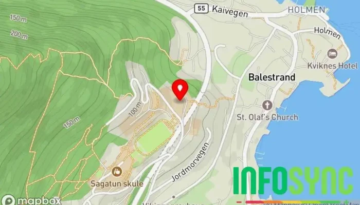 kart over Sygna Vidaregåande Skule Videregående skole i Balestrand