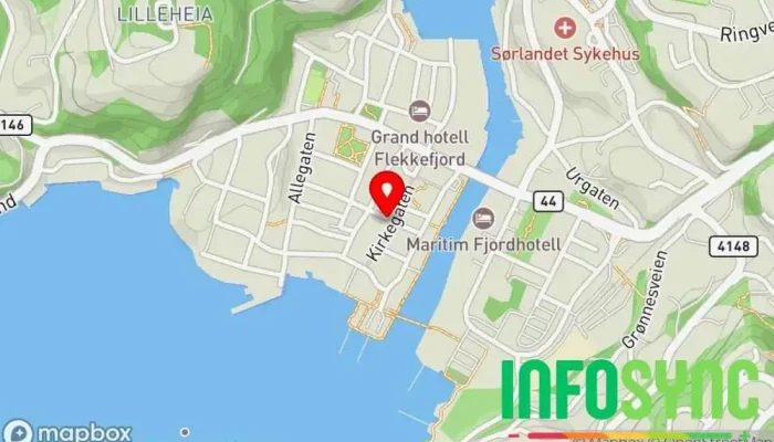 kart over Synsrådgivning Optiker i Flekkefjord
