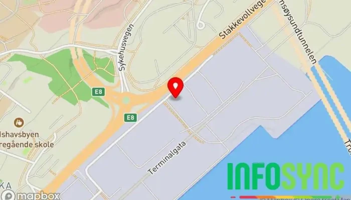 kart over SysKon AS Datamaskinstøtte og -tjenester, IT-konsulent, Medieselskap, Programvareselskap, Webdesigner i Tromsø