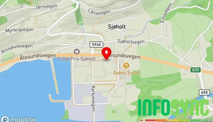 kart over Systra Hotel Apartments Sjøholt Hotell i Ørskog