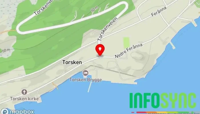 kart over Torsken Bussholdeplass i Torsken