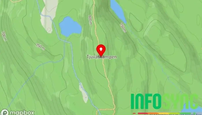 kart over Totenåsen Fjelltopp i Skreia