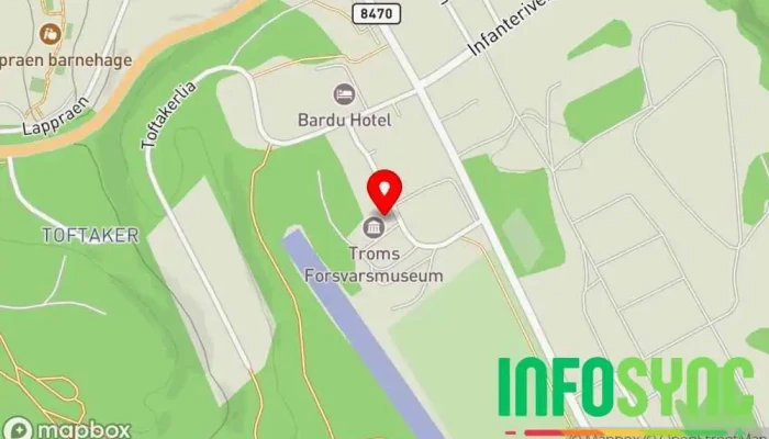 kart over Troms Forsvarsmuseum, Setermoen Forsvarsmuseum, Turistattraksjon i Bardu