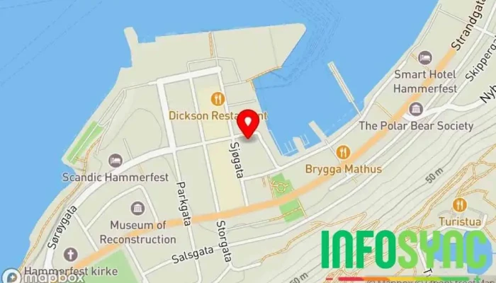 kart over Troms og Finnmark friomsorgskontor, avdeling Hammerfest Fengsel i Hammerfest