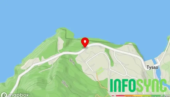 kart over Tyssebotn Busstopp i Tyssebotnen