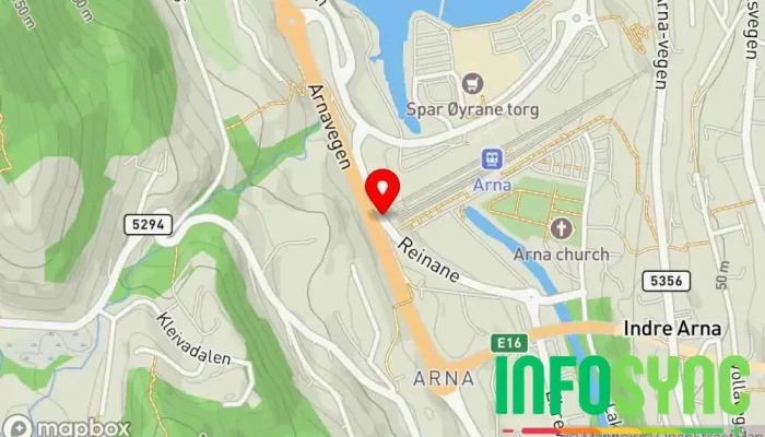 kart over Ulrikstunnel Tunnel i Indre Arna