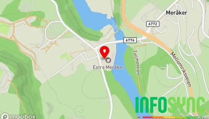 kart over UPS Access Point Frakt- og posttjeneste, Budtjeneste i Meråker