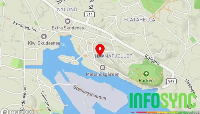kart over Utsiktspunkt over Skudeneshavn Turistattraksjon i Skudeneshavn