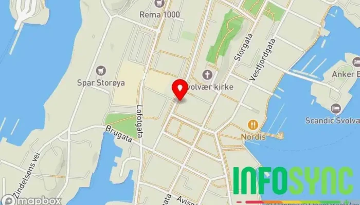 kart over Våganavisa Avisutgiver i Svolvær