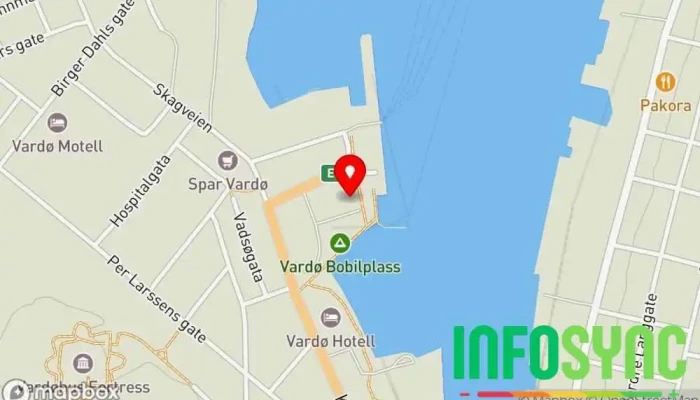 kart over Vardø Turistinformasjon Turistinformasjon i Vardø