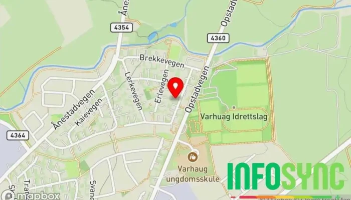 kart over Varhaug Bedriftsforening Entreprenør i Varhaug