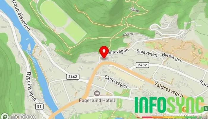 kart over YX Fagernes Bensinstasjon i Fagernes